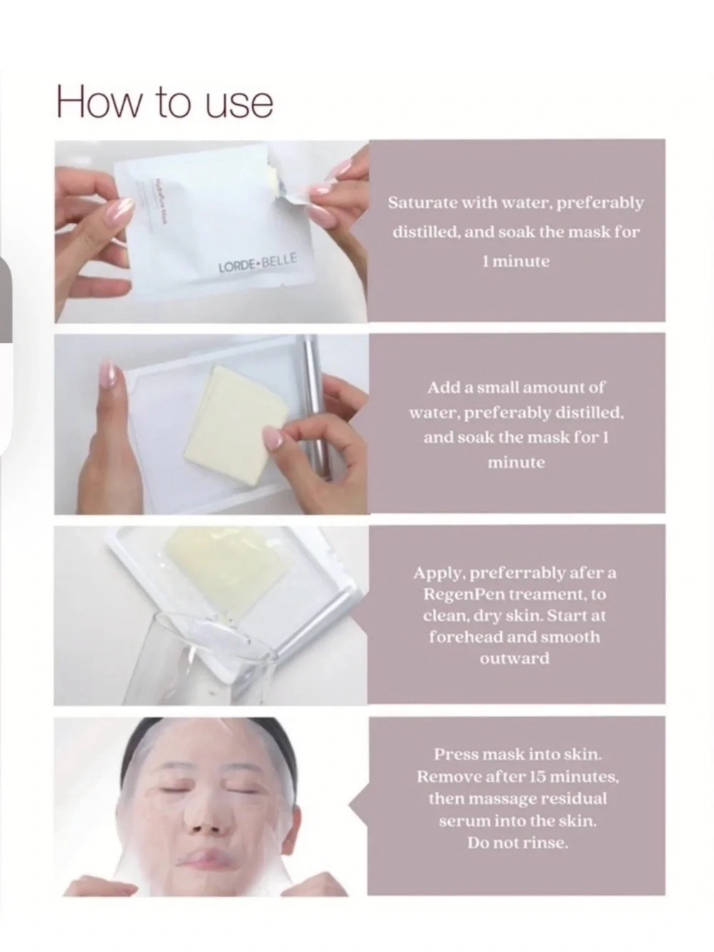 Lorde + Belle HydraPure Mask -Hydrating Face Masks (8 Pack)